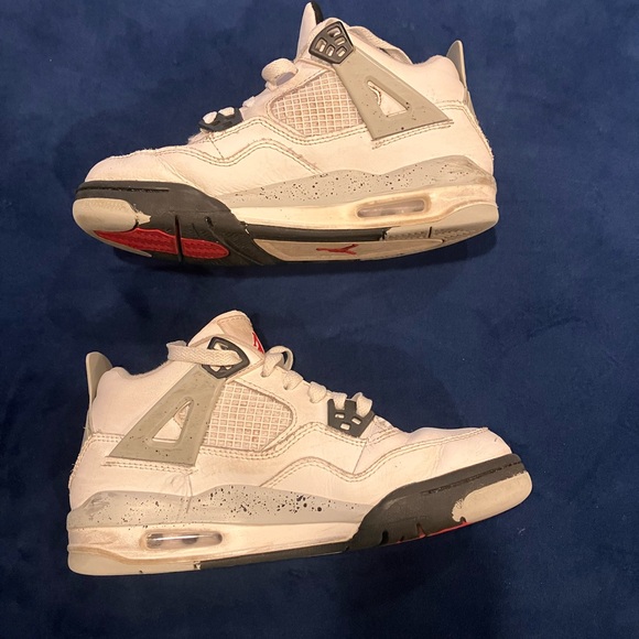 *sold* Nike Air Jordan IV, white/cement, size 4y, fair condition - Picture 2 of 5
